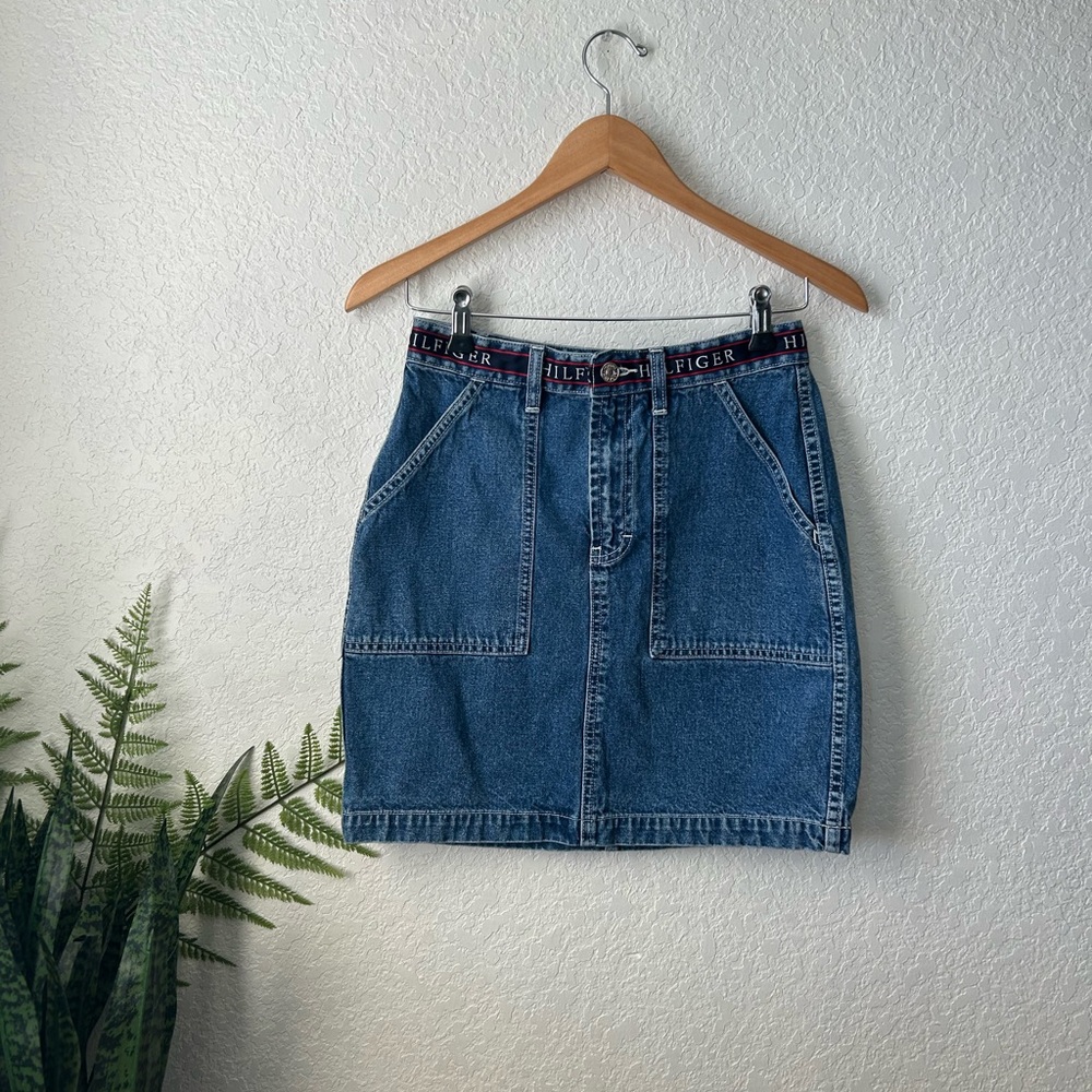 Vintage Tommy Hilfiger Denim Mini Skirt Sz 4